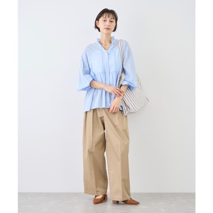 お着軽シャツシリーズ フリルカラーシアーペプラムブラウス/接触冷感・通気性 | ROPE' PICNIC | 詳細画像25 