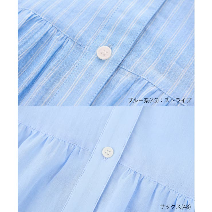 お着軽シャツシリーズ フリルカラーシアーペプラムブラウス/接触冷感・通気性 | ROPE' PICNIC | 詳細画像46 