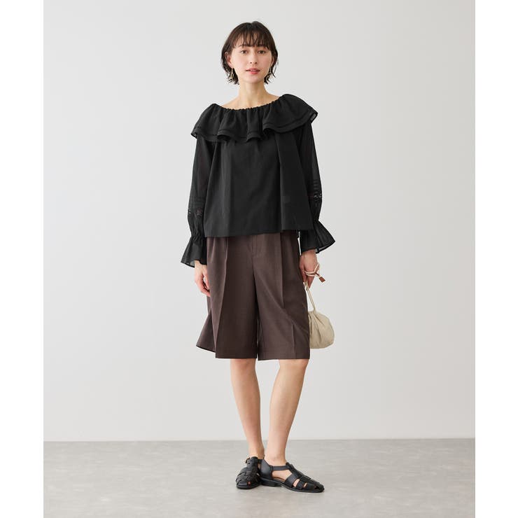 お着軽シャツシリーズ レース使い2WAYオフショルシアーブラウス 接触冷感 | ROPE' PICNIC | 詳細画像6 