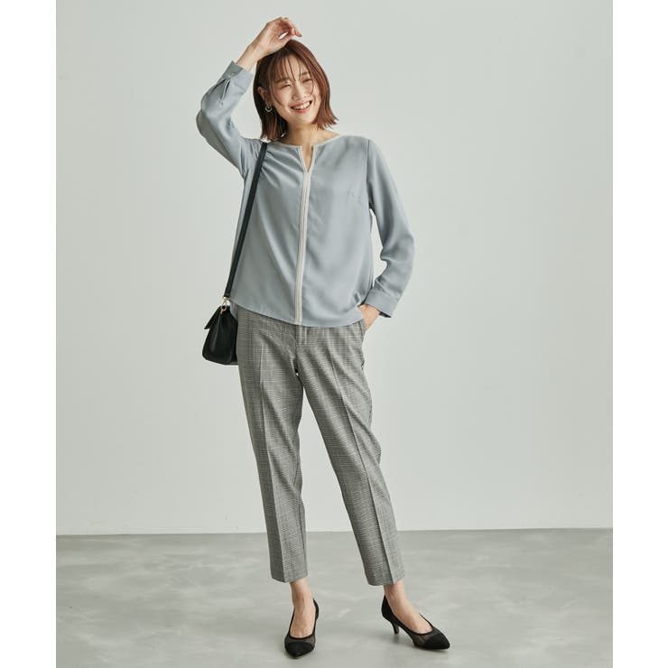 WEB限定】新色追加/配色パイピングブラウス[品番：RPCW0027387]｜ROPE 