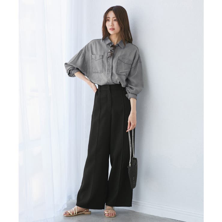 【emur/エミュール】ラウンドヘム抜き襟比翼シャツ | ROPE' PICNIC | 詳細画像10 