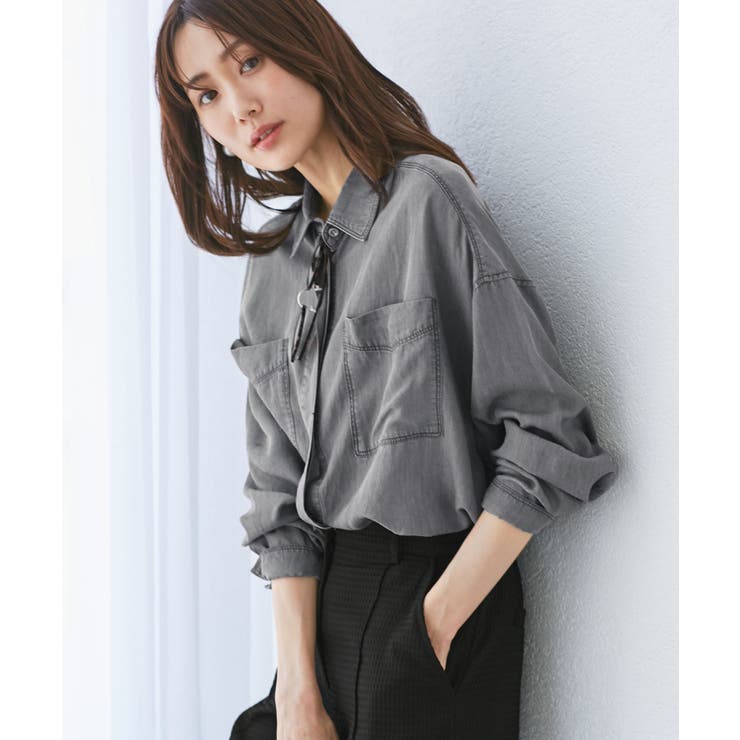 【emur/エミュール】ラウンドヘム抜き襟比翼シャツ | ROPE' PICNIC | 詳細画像12 