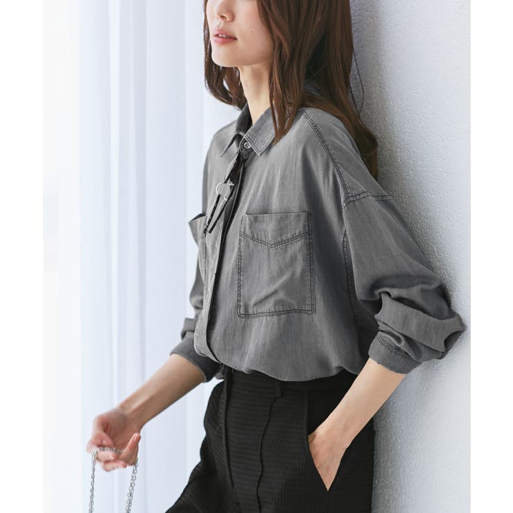 【emur/エミュール】ラウンドヘム抜き襟比翼シャツ | ROPE' PICNIC | 詳細画像13 