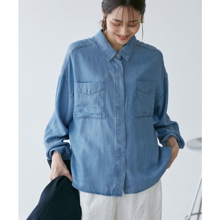 【emur/エミュール】ラウンドヘム抜き襟比翼シャツ | ROPE' PICNIC | 詳細画像14 