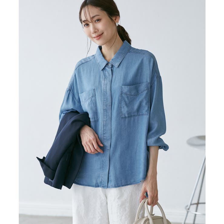 【emur/エミュール】ラウンドヘム抜き襟比翼シャツ | ROPE' PICNIC | 詳細画像17 