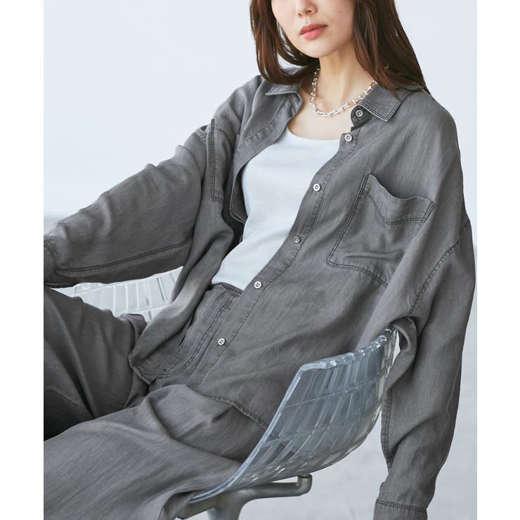 【emur/エミュール】ラウンドヘム抜き襟比翼シャツ | ROPE' PICNIC | 詳細画像2 