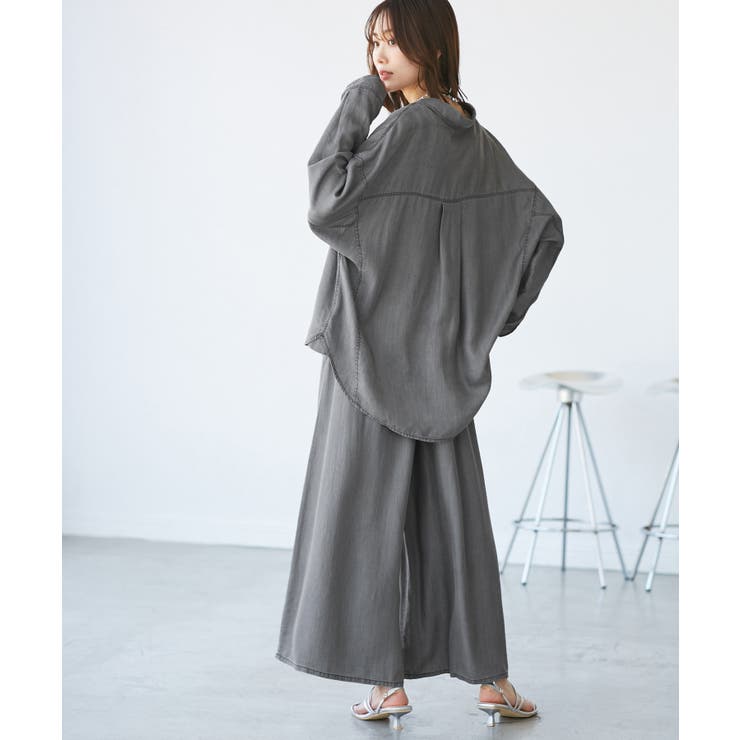 【emur/エミュール】ラウンドヘム抜き襟比翼シャツ | ROPE' PICNIC | 詳細画像6 