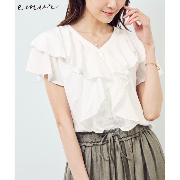 オフホワイト(15) | 【emur/エミュール】ランダムラッフルブラウス | ROPE' PICNIC