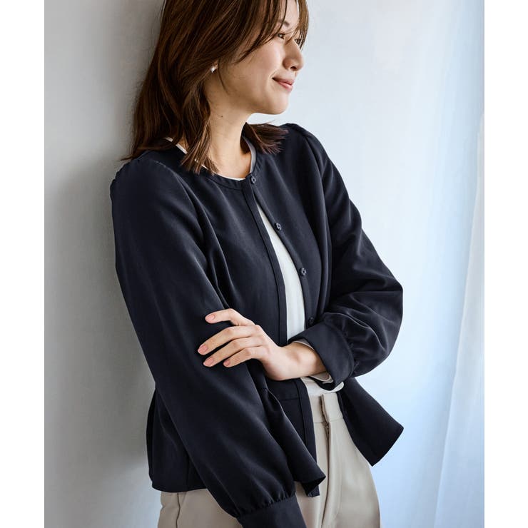 360°ウルトラストレッチ 羽織れるペプラムブラウス 花粉ガード | ROPE' PICNIC | 詳細画像1 
