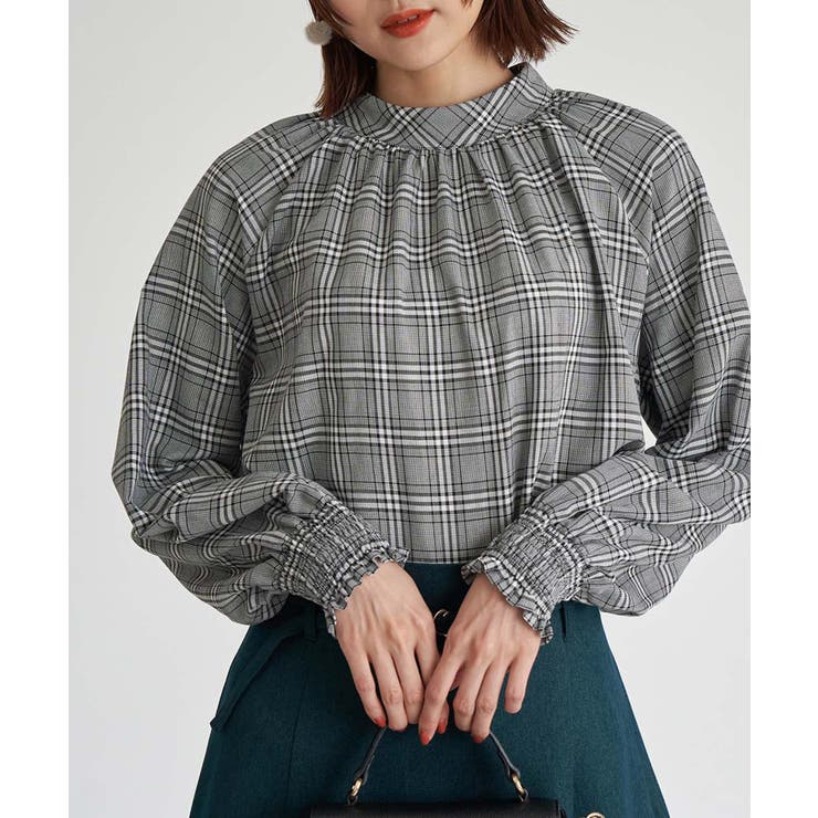 ブラック系(02) | 先染めチェックブラウス | ROPE' PICNIC
