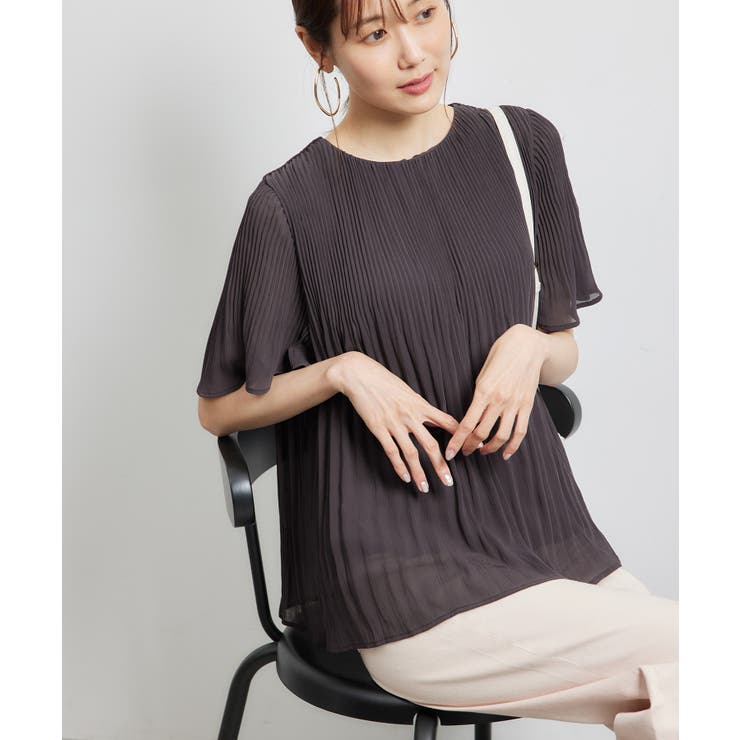 ダークブラウン(20) | カップ付きプリーツブラウス | ROPE' PICNIC