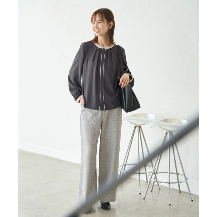 パイピングタックブラウス[品番：RPCW0046584]｜ROPE