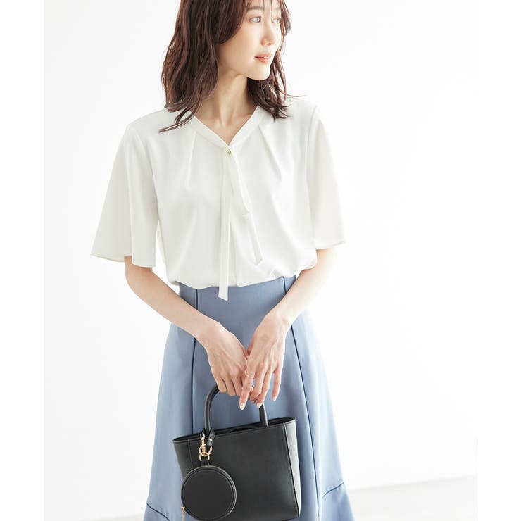 2サイズ展開/メタルボタンリボンタイハーフスリーブブラウス | ROPE' PICNIC | 詳細画像10 