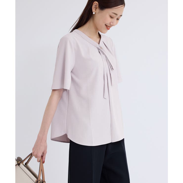 2サイズ展開/メタルボタンリボンタイハーフスリーブブラウス | ROPE' PICNIC | 詳細画像15 