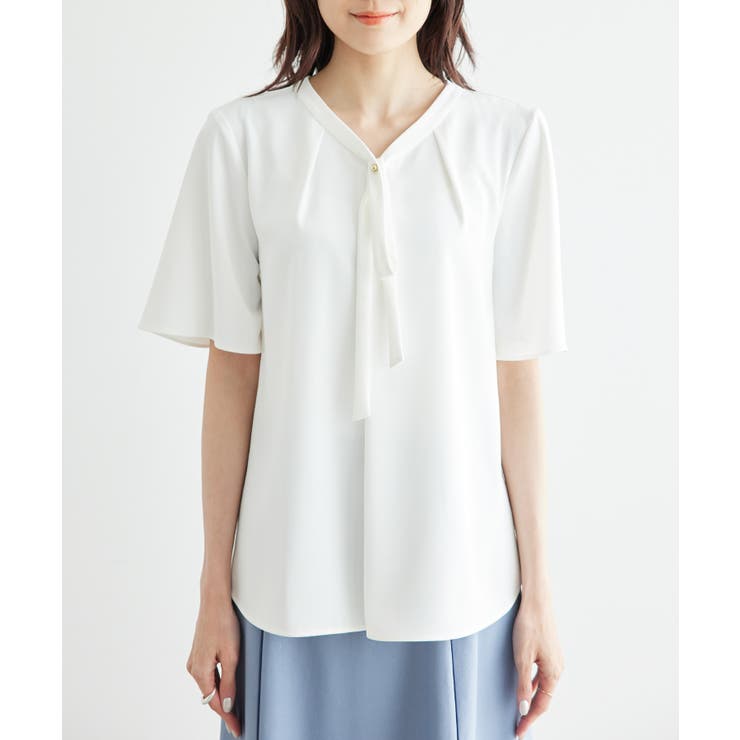 2サイズ展開/メタルボタンリボンタイハーフスリーブブラウス | ROPE' PICNIC | 詳細画像16 