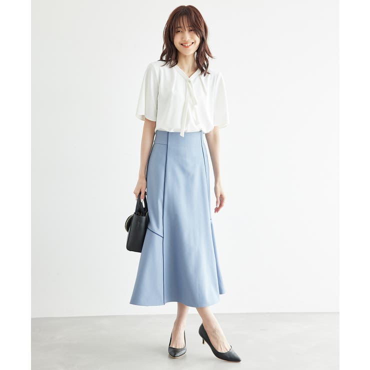 2サイズ展開/メタルボタンリボンタイハーフスリーブブラウス | ROPE' PICNIC | 詳細画像7 