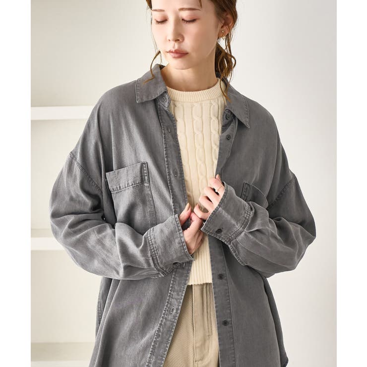 チャコール(06) | シャンブレーデニム調シャツ | ROPE' PICNIC