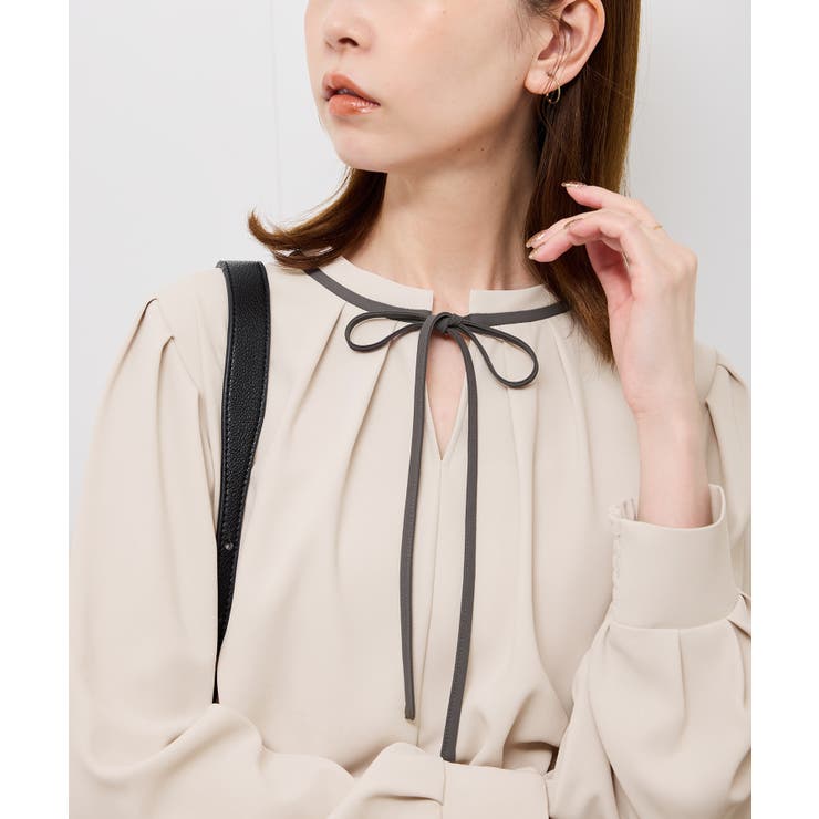 【前後2WAY】【WEB限定カラー】配色リボンブラウス/通勤対応 | ROPE' PICNIC | 詳細画像16 
