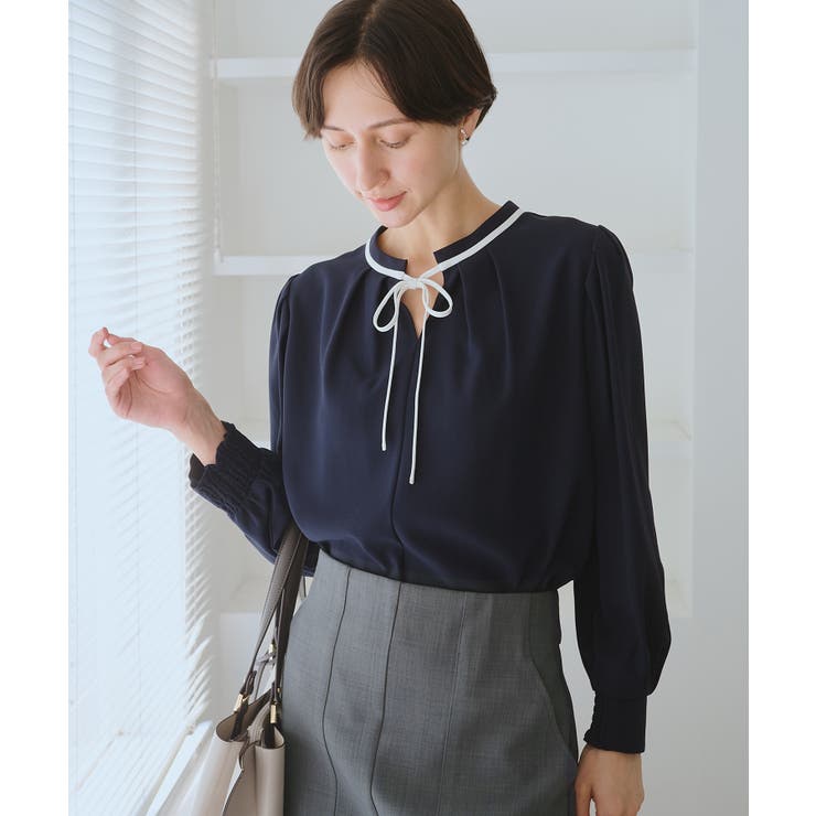 【前後2WAY】【WEB限定カラー】配色リボンブラウス/通勤対応 | ROPE' PICNIC | 詳細画像30 