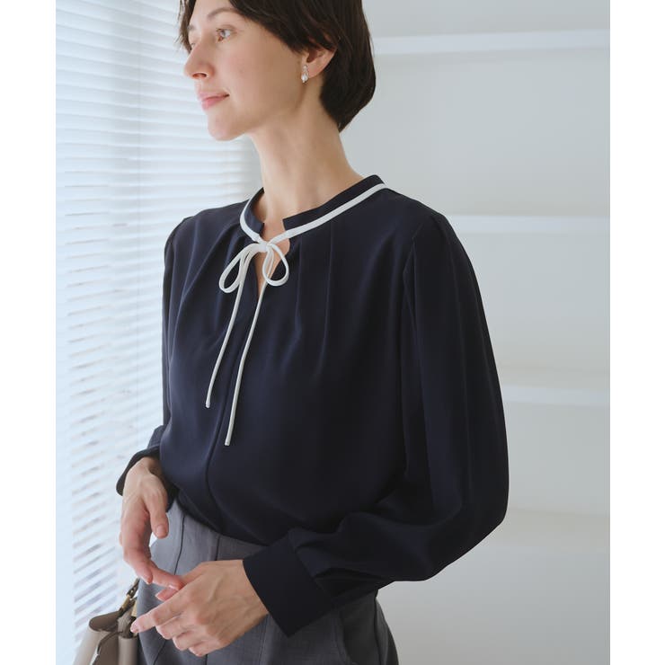 【前後2WAY】【WEB限定カラー】配色リボンブラウス/通勤対応 | ROPE' PICNIC | 詳細画像31 