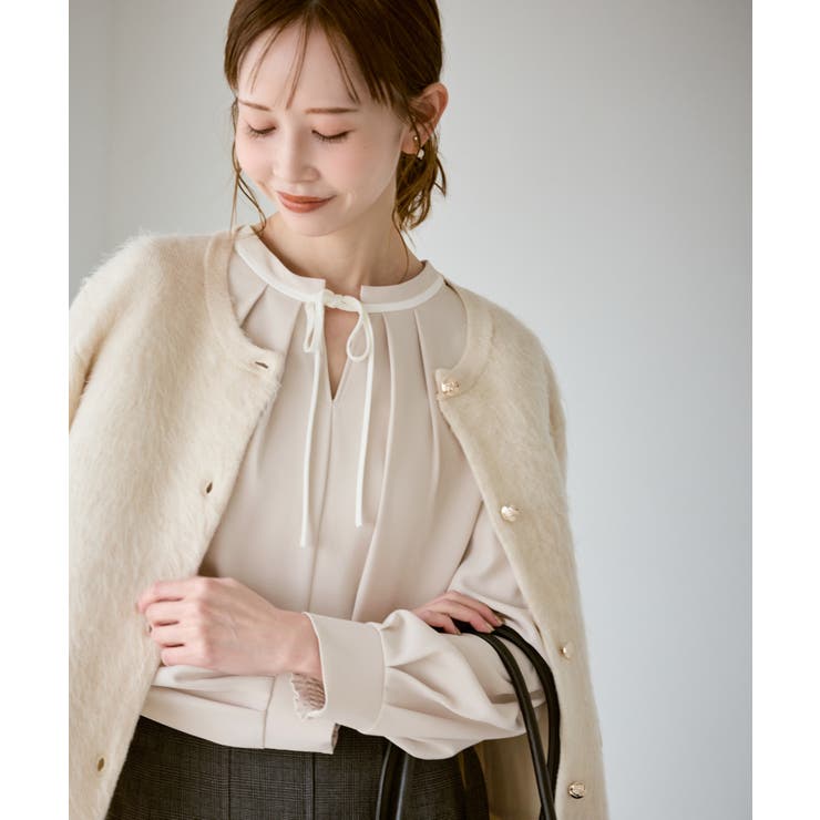 【前後2WAY】【WEB限定カラー】配色リボンブラウス/通勤対応 | ROPE' PICNIC | 詳細画像8 