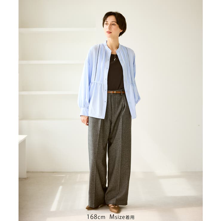 【UVケア・防シワ】羽織れるピンタックデザインペプラムシャツ | ROPE' PICNIC | 詳細画像10 