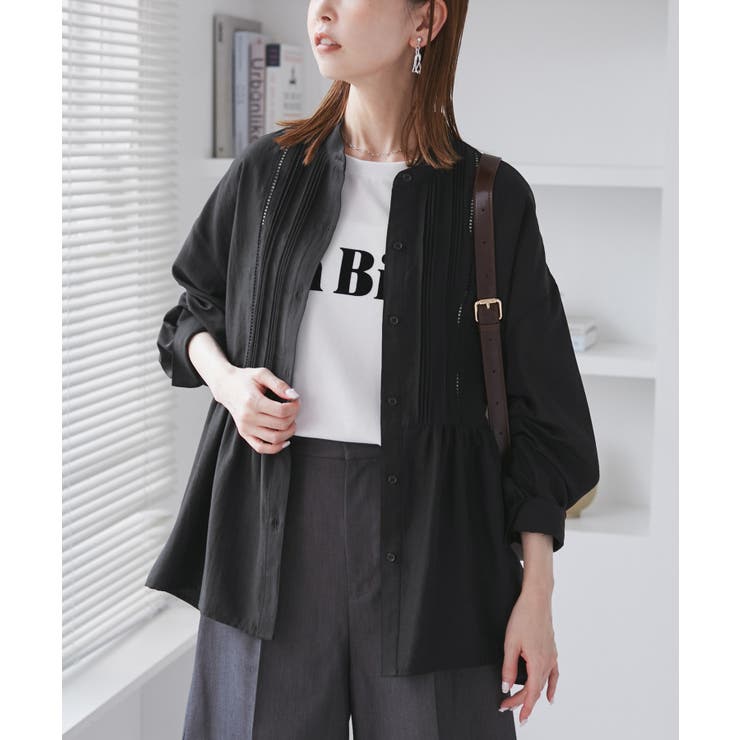 【UVケア・防シワ】羽織れるピンタックデザインペプラムシャツ | ROPE' PICNIC | 詳細画像14 