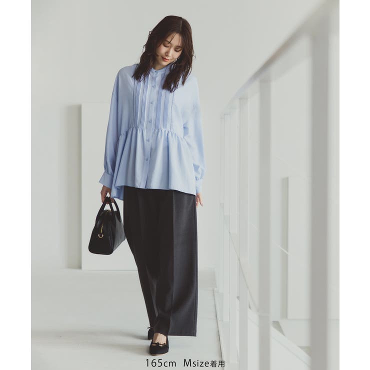 【UVケア・防シワ】羽織れるピンタックデザインペプラムシャツ | ROPE' PICNIC | 詳細画像2 