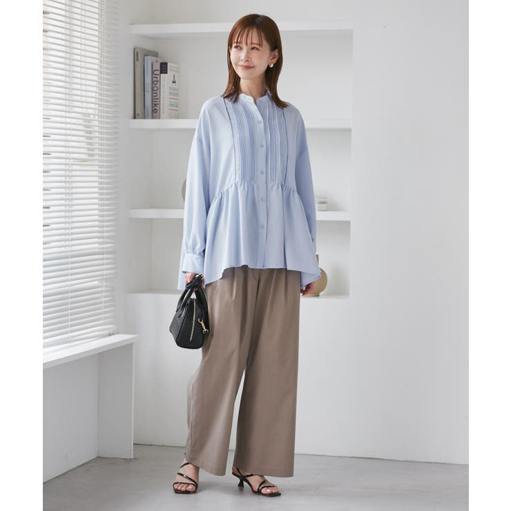 【UVケア・防シワ】羽織れるピンタックデザインペプラムシャツ | ROPE' PICNIC | 詳細画像25 