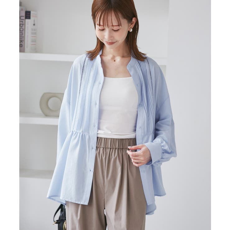 【UVケア・防シワ】羽織れるピンタックデザインペプラムシャツ | ROPE' PICNIC | 詳細画像29 