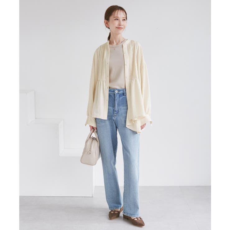 【UVケア・防シワ】羽織れるピンタックデザインペプラムシャツ | ROPE' PICNIC | 詳細画像32 