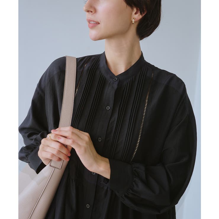 【UVケア・防シワ】羽織れるピンタックデザインペプラムシャツ | ROPE' PICNIC | 詳細画像8 