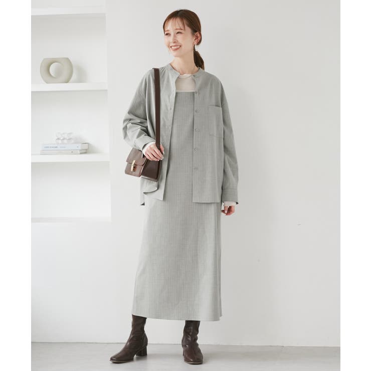 バンドカラーラウンドヘムストライプシャツ/セットアップ対応 | ROPE' PICNIC | 詳細画像12 