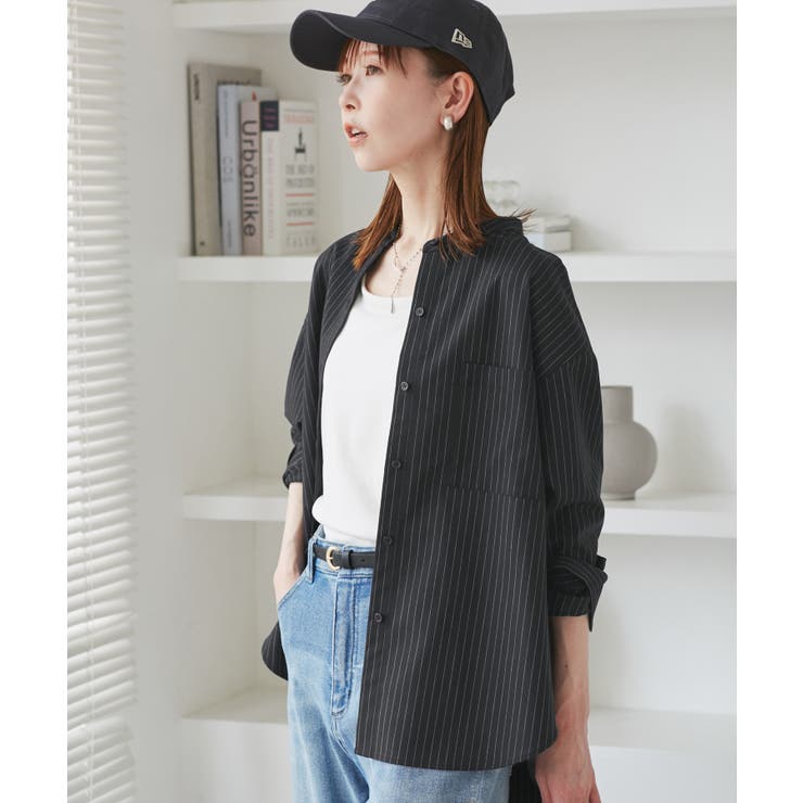 バンドカラーラウンドヘムストライプシャツ/セットアップ対応 | ROPE' PICNIC | 詳細画像19 