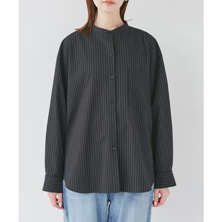 バンドカラーラウンドヘムストライプシャツ/セットアップ対応 | ROPE' PICNIC | 詳細画像23 