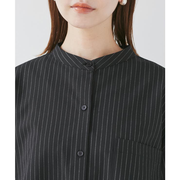 バンドカラーラウンドヘムストライプシャツ/セットアップ対応 | ROPE' PICNIC | 詳細画像26 