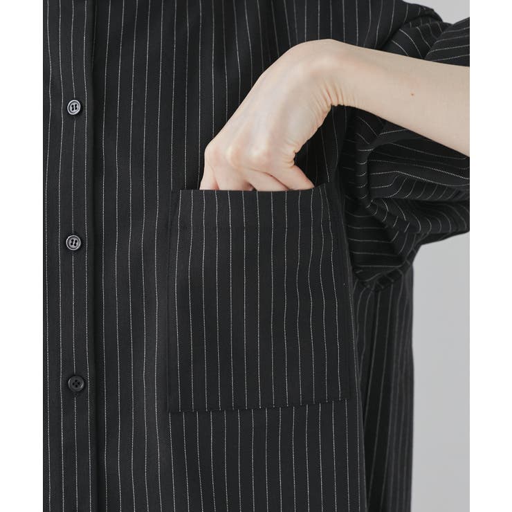 バンドカラーラウンドヘムストライプシャツ/セットアップ対応 | ROPE' PICNIC | 詳細画像27 