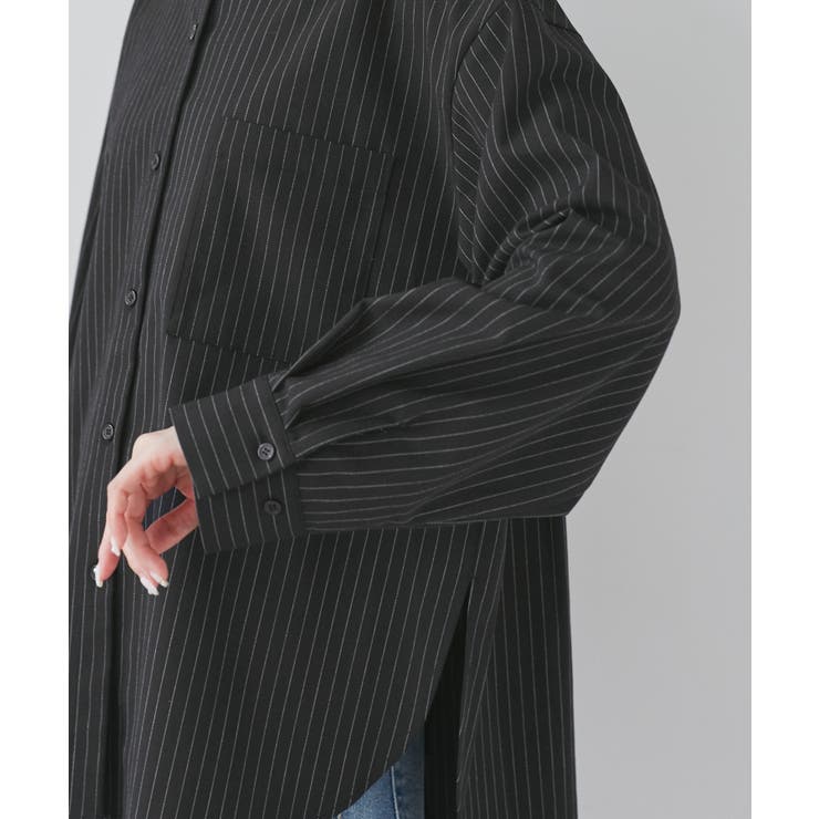 バンドカラーラウンドヘムストライプシャツ/セットアップ対応 | ROPE' PICNIC | 詳細画像30 