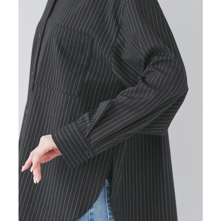 バンドカラーラウンドヘムストライプシャツ/セットアップ対応 | ROPE' PICNIC | 詳細画像31 