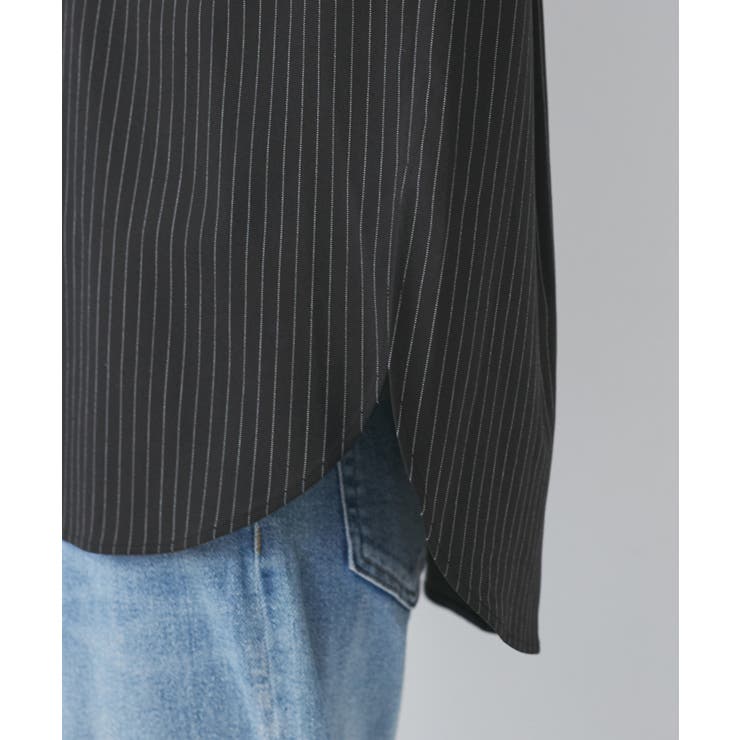 バンドカラーラウンドヘムストライプシャツ/セットアップ対応 | ROPE' PICNIC | 詳細画像32 