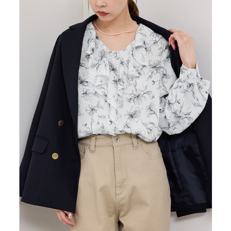 花柄ラッフルデザインブラウス | ROPE' PICNIC | 詳細画像8 