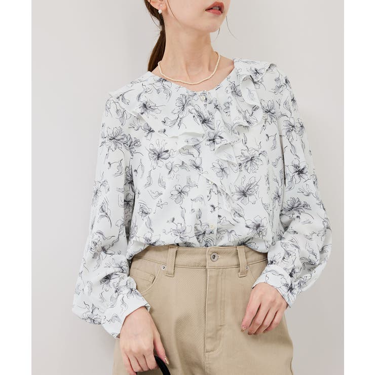 花柄ラッフルデザインブラウス | ROPE' PICNIC | 詳細画像9 