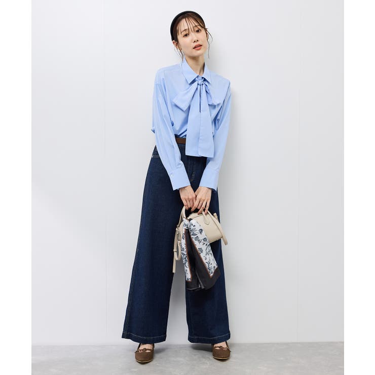 防シワ】ボウタイ付きレギュラーシャツ[品番：RPCW0050635]｜ROPE