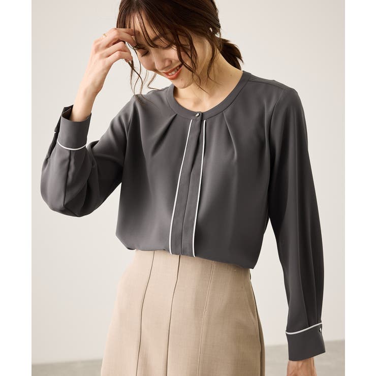 配色パイピングブラウス | ROPE' PICNIC | 詳細画像3 