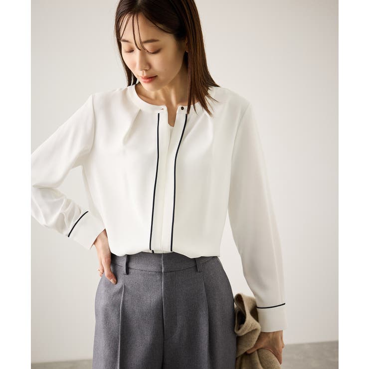配色パイピングブラウス | ROPE' PICNIC | 詳細画像9 