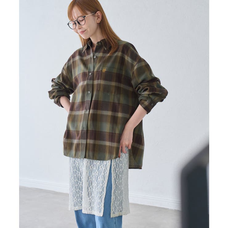 【WEB限定カラー】ロゴ刺繍チェックネルシャツ/2WAY | ROPE' PICNIC | 詳細画像15 