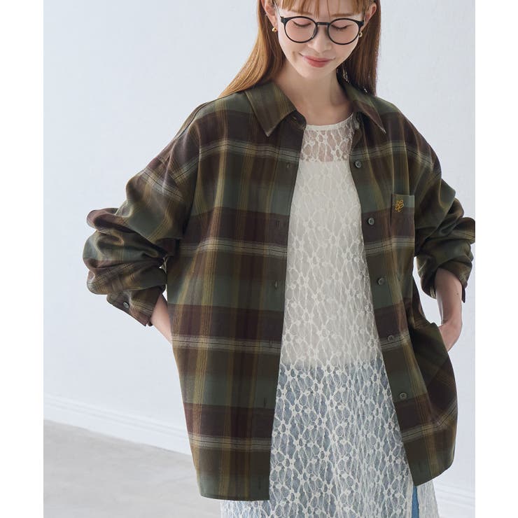 【WEB限定カラー】ロゴ刺繍チェックネルシャツ/2WAY | ROPE' PICNIC | 詳細画像16 