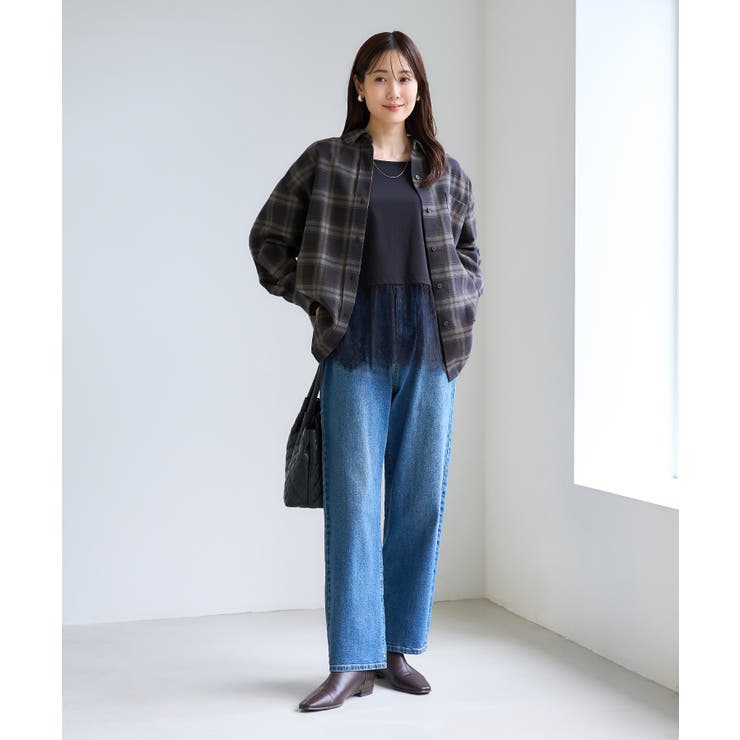 【WEB限定カラー】ロゴ刺繍チェックネルシャツ/2WAY | ROPE' PICNIC | 詳細画像2 