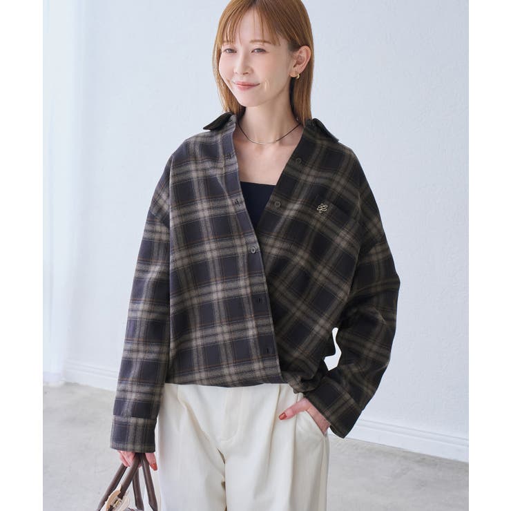 【WEB限定カラー】ロゴ刺繍チェックネルシャツ/2WAY | ROPE' PICNIC | 詳細画像20 