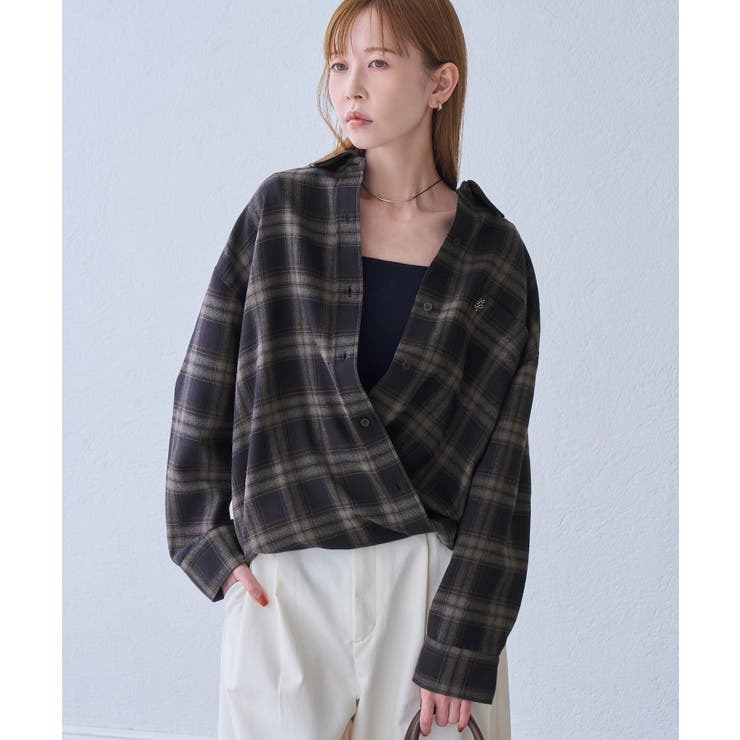 【WEB限定カラー】ロゴ刺繍チェックネルシャツ/2WAY | ROPE' PICNIC | 詳細画像21 